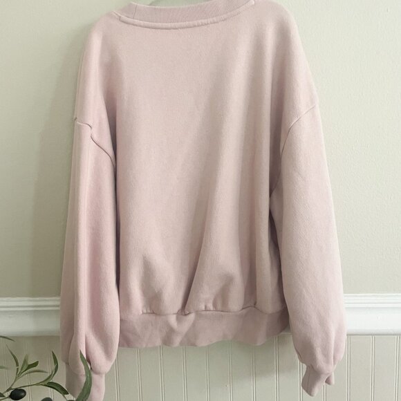 Gap Kids Pink Oversized Sweatshirt with Heart Rhinestone Detail - Picture 6 of 6